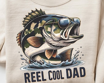 Reel Dad Fishing PNG, Camo Father's Day Design (Digital Download)