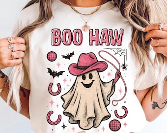 Boo Haw Cowgirl Ghost PNG: Western Halloween Clipart (Digital Download