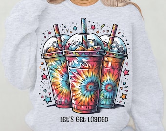 Loaded Tea PNG: Tie Dye Energy Drink Clipart (Digital Download)