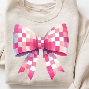 Pink Checkered Bow Clipart: Plaid Bow PNG (Digital Download)