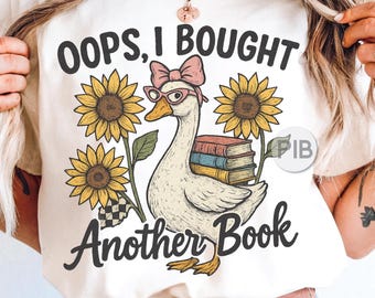 PNG de un ganso amante de los libros: Diseño de camiseta vintage de lector (descarga digital)