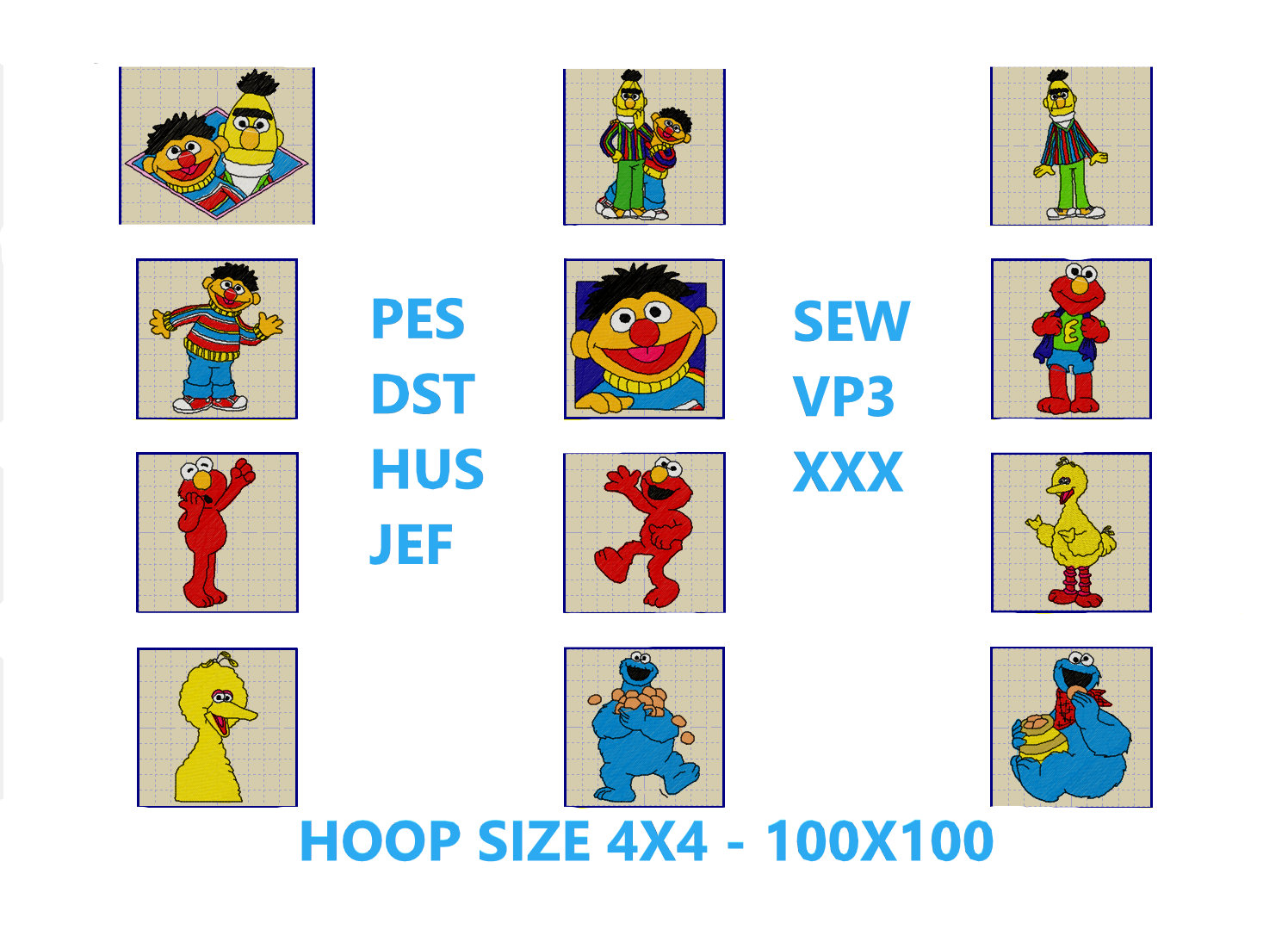 Sesame Street Embroidery Designs