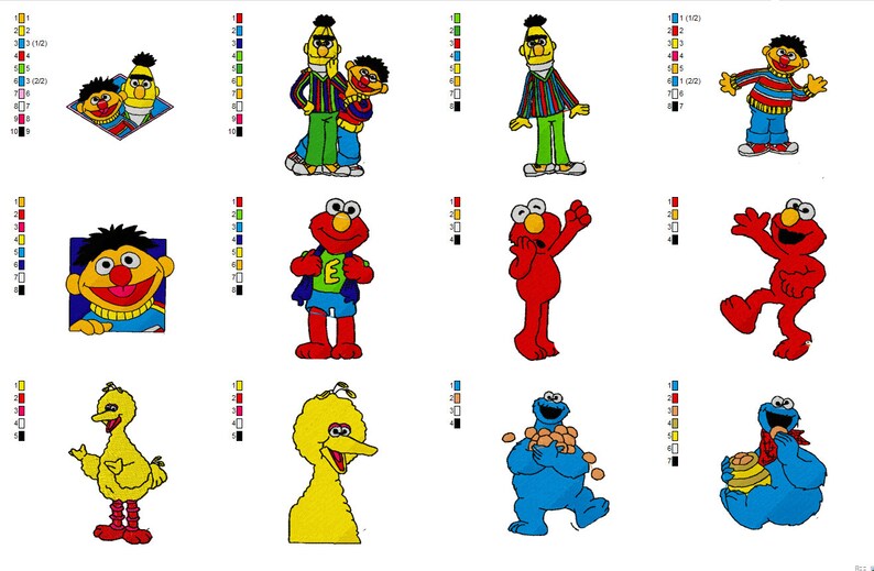 Sesame Street Machine Embroidery Design Pattern Collection Etsy