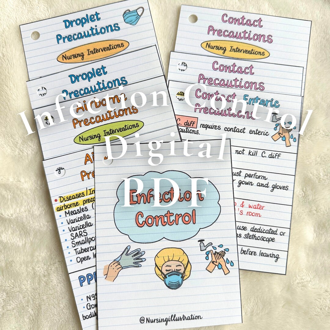 Digital Notes Infection Control Nursing Flashcards Etsy