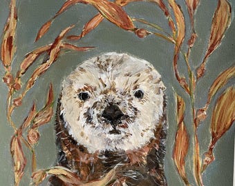 Art Print, Otter in Kelp
