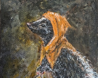 Original Painting, Midnight Forager