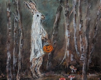 Original Painting, Halloween Hare