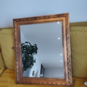 Miroir Vintage rectangulaire en bois doré image 2