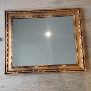 Miroir Vintage rectangulaire en bois doré image 1