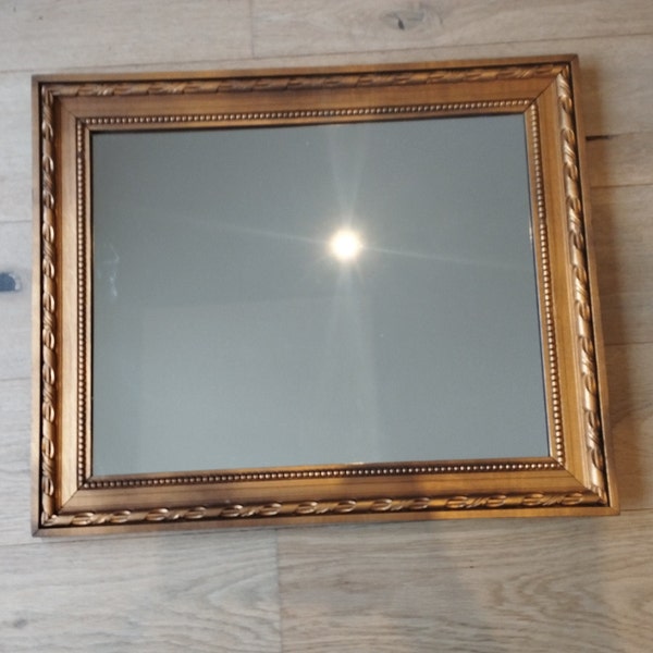 Miroir Vintage rectangulaire en bois doré