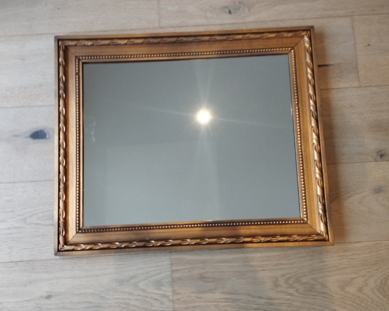 Miroir Vintage rectangulaire en bois doré image 1