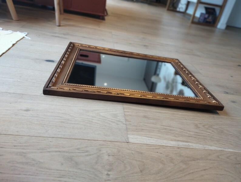 Miroir Vintage rectangulaire en bois doré image 3