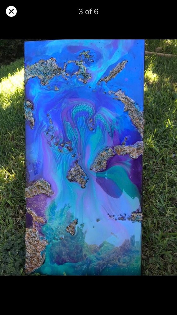Resin Painting. Wall Art. Resin With Texture. Etsy
