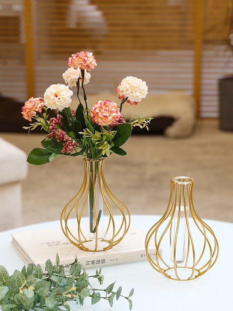 Metal Wire Decorative Glass Tube Vase/Flower Vase Pot/Unique Etsy