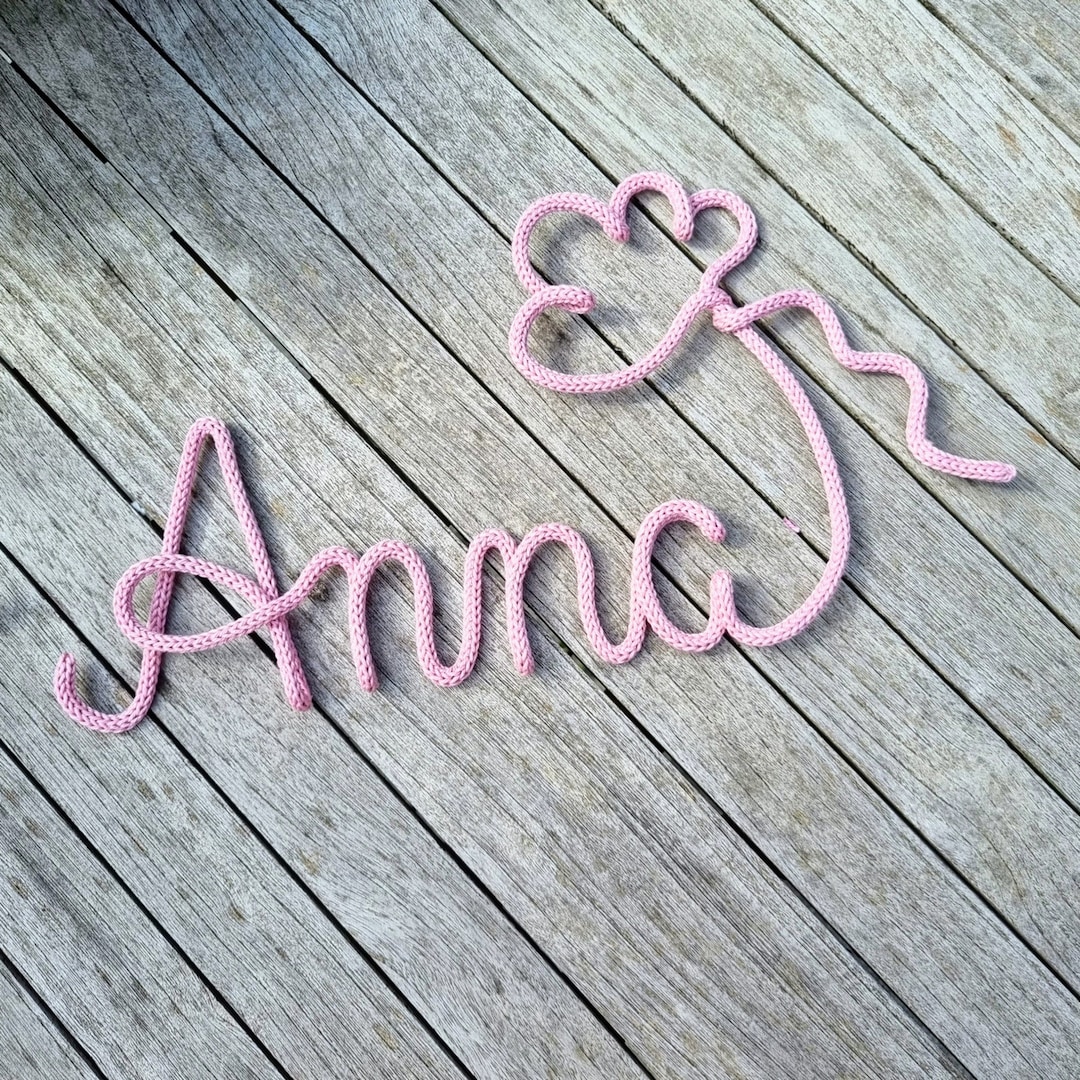 Personalized Lettering Made of Wire and Wool Name Plate Door Sign ...