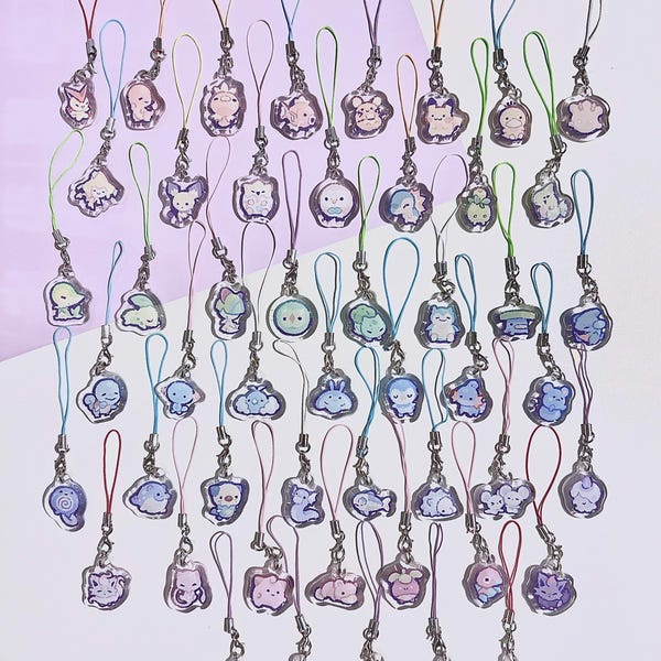 Mini Poké Buds - epoxy telefoonbedels