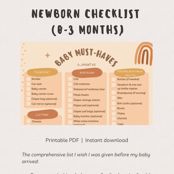 Newborn shopping list / checklist - Baby must haves (0-3 months)