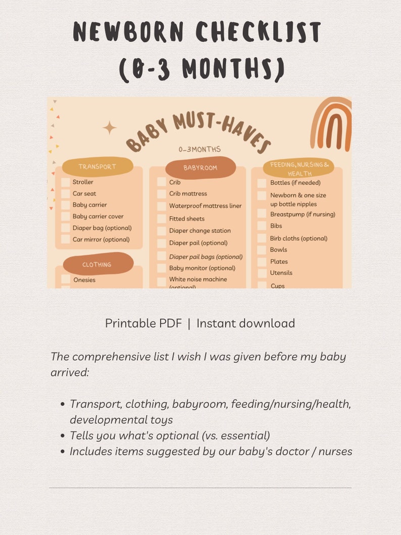 Newborn shopping list / checklist - Baby must haves (0-3 months) image 1
