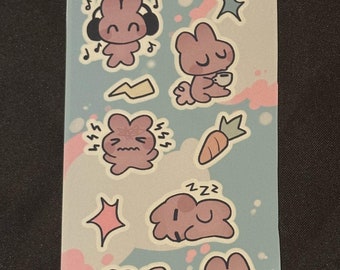 Goofy Silly Bunnies Sticker Sheet