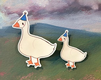 Birthday Goose Sticker