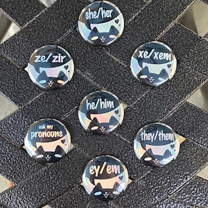 Pines de pronombres holográficos personalizados // LISTADO DE PRONOMBRES PERSONALIZADOS