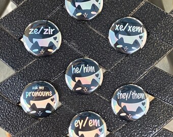 Pines de pronombres holográficos personalizados // LISTADO DE PRONOMBRES PERSONALIZADOS