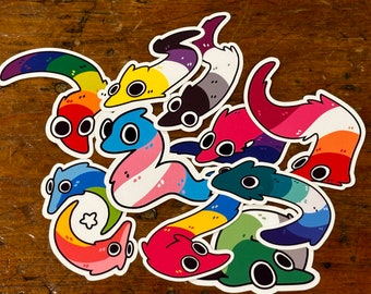 Pride Worms (on a String) Stickers