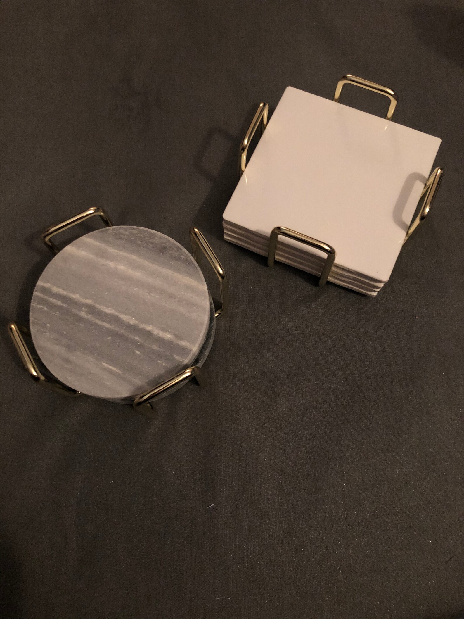 GOLD COASTER HOLDER 4.25 Gold Iron Coaster Holder with Etsy