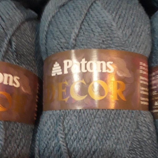 Patons Decor Wool Blend Yarn ~ Country Blue  1621 ~ Lot # 109377 ~ 6 skeins Available: You Choose Amount ~ Discontinued Yarn!!