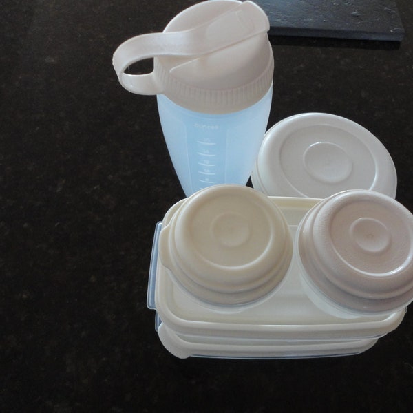 Vintage Rubbermaid Servin' Saver Containers with Almond Lids ~ 1/2 Cup Containers, 12 ounce Containers, Shaker 309B, #2 Lid ~ You Choose!