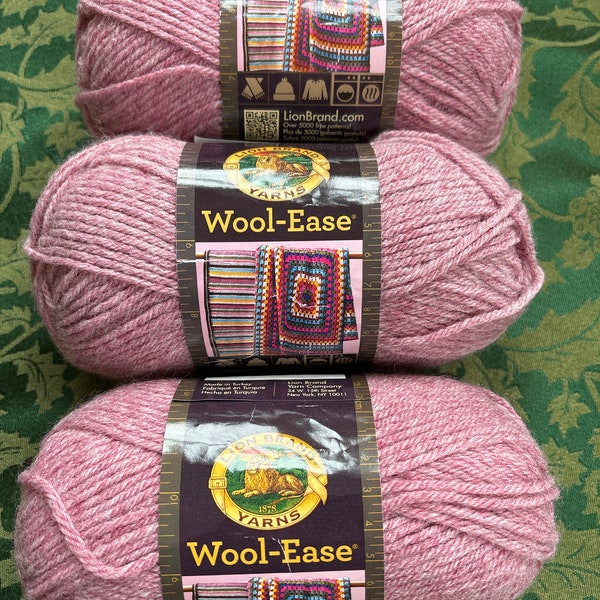 Lion Brand Wool-Ease Yarn ~ 140 Rose Heather ~ Perfect for making Scarves, Hats, Sweaters, etc. ~ Beautiful Color and Yarn Made in Turkey!