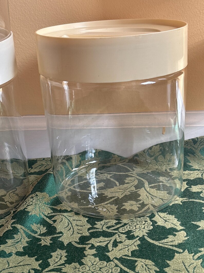 Vintage Pyrex See N Store Glass Canisters: White/bone Lids, USA Made - Etsy