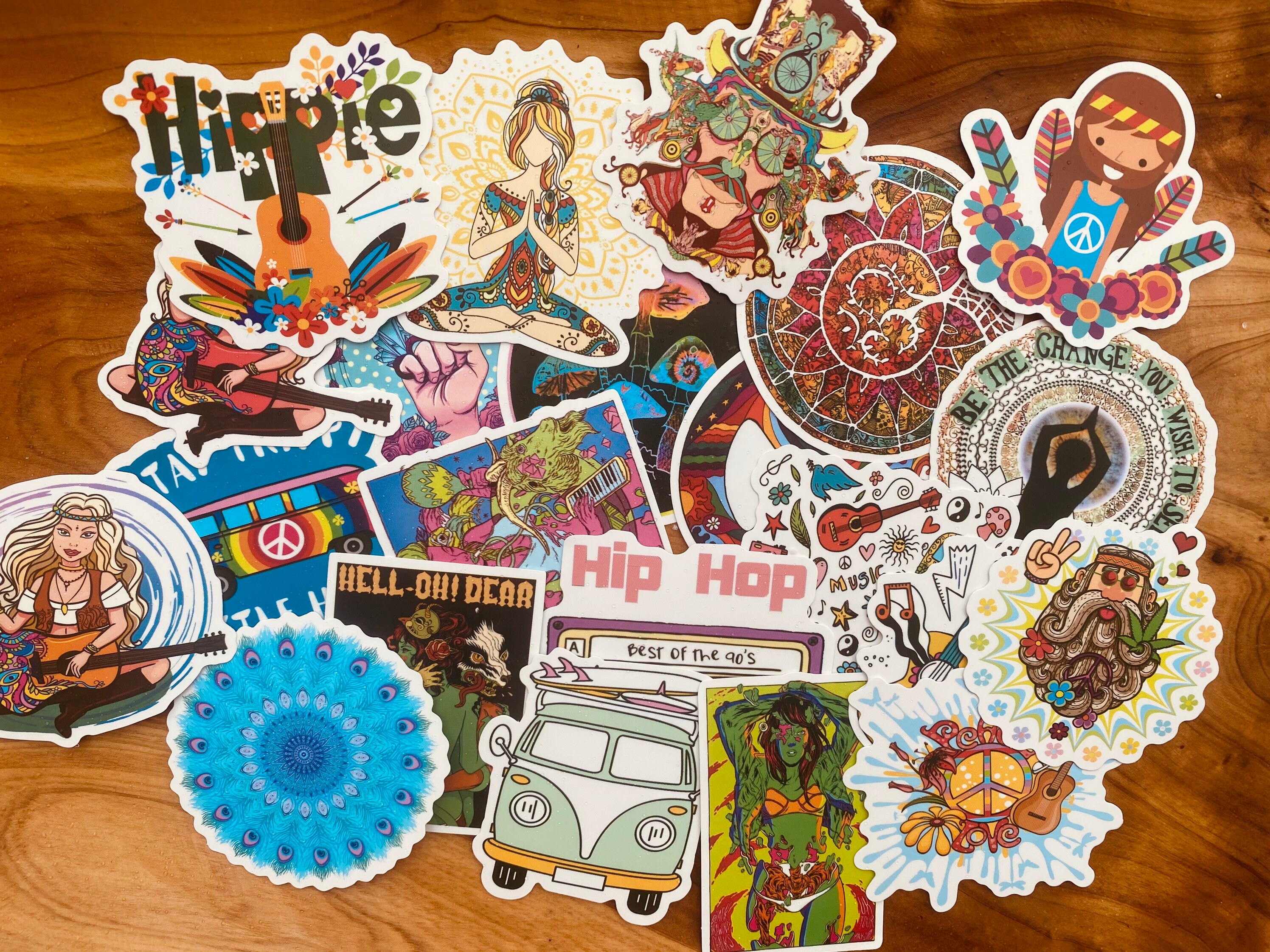 TRIPPY HIPPIE STICKER pack hippie stickers boho stickers Etsy