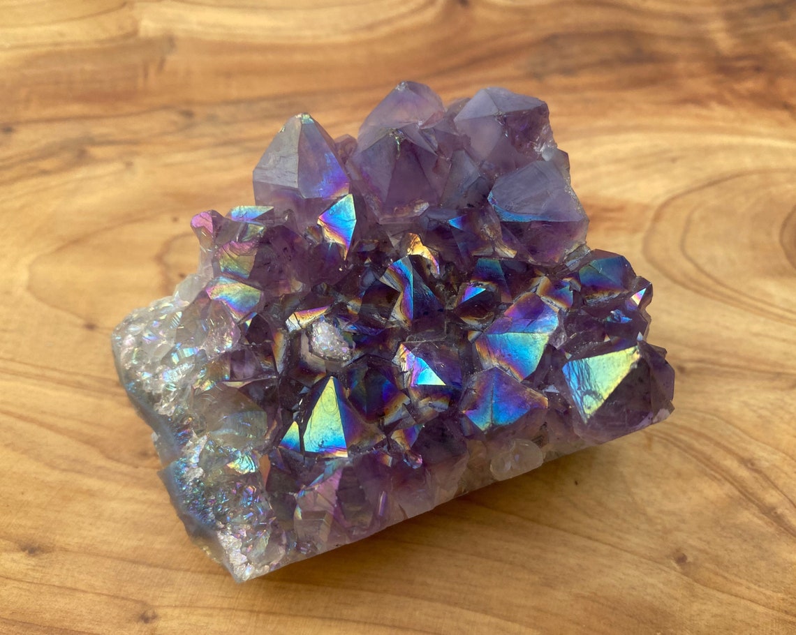 RAINBOW AURA AMETHYST géode améthyste décor de maison boho | Etsy