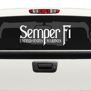 USMC Large Semper Fi United States Marine Corps Custom Car Truck Van Window or Bumper Sticker Vinyl Decal