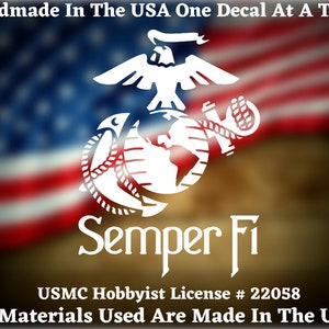 U.S. Marine Corps Eagle Globe and Anchor, Semper Fi, Usmc, Die Cut Vinyl Decal Bumper Sticker USMC Made In The USA USA Seller