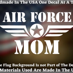 Air Force Mom Wings Vinyl Decal For Car Truck Van Window or Bumper Sticker Handmade In America For Veterans