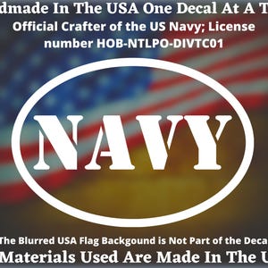 Navy Oval Euro Style Vinyl Decal For  Car Truck Van Window or Bumper Sticker USA Seller Made In America
