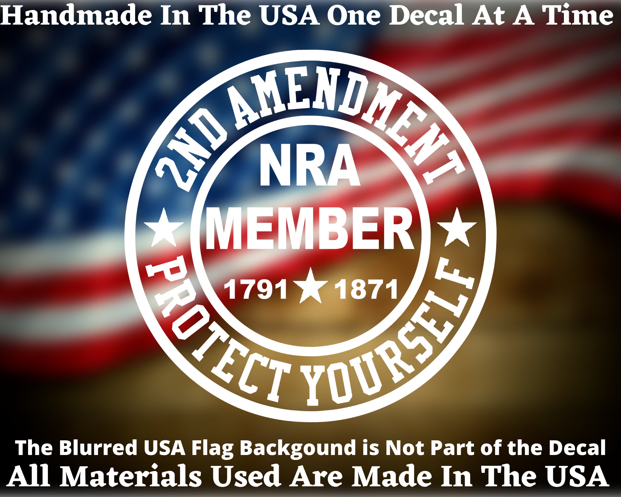 2nd Amendment Protect Yourself 1791 1871 Car Truck Van Window or Bumper ...