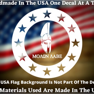 MOLON LABE Circle of Stars 2nd Amendment, Vinyl decal, Car Window, Mirror, Bumper, Laptop, Car Truck Van Window Vinyl Decal USA Seller