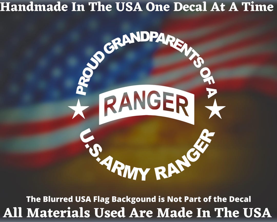Proud Grandparents of A US Army Ranger Vinyl Decal for Car Truck Van ...