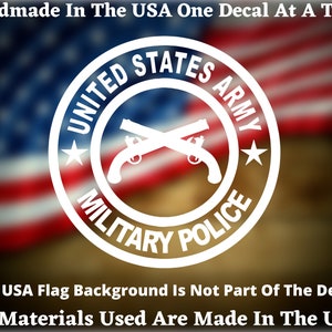 United States Army Military Police Car Truck Van Window or Bumper Sticker Vinyl Decal USA Seller Made In America