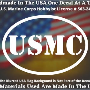 USMC Oval Euro Style Vinyl Decal For Car Truck Van Window or Bumper Sticker Hand Made In The USA US Marine Corps
