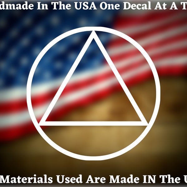 AA (Alcoholics Anonymous) Logo Car Truck Van Window or Bumper Sticker Vinyl Decal USA Seller Made In America
