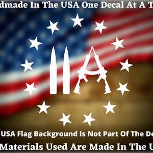 2A Betsy Ross Circle of Stars & Bullets 2nd Amendment Car Truck Bumper Sticker Vinyl Decal USA Seller