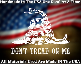 Don't Tread On Me Decal Gadsden Snake  2nd Amendment Patriotic Car Truck Van Window or Bumper Sticker Vinyl Decal USA Seller