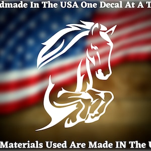 Leaping Horse Car Decal Truck Van Window or Bumper Sticker Vinyl Decal USA Seller Made In America
