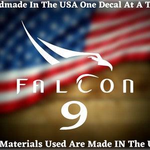 SpaceX Falcon 9 Vinyl Die Cut Decal Home Laptop Computer Truck Car Van Window Bumper Sticker Vinyl Decal USA Seller Made In America
