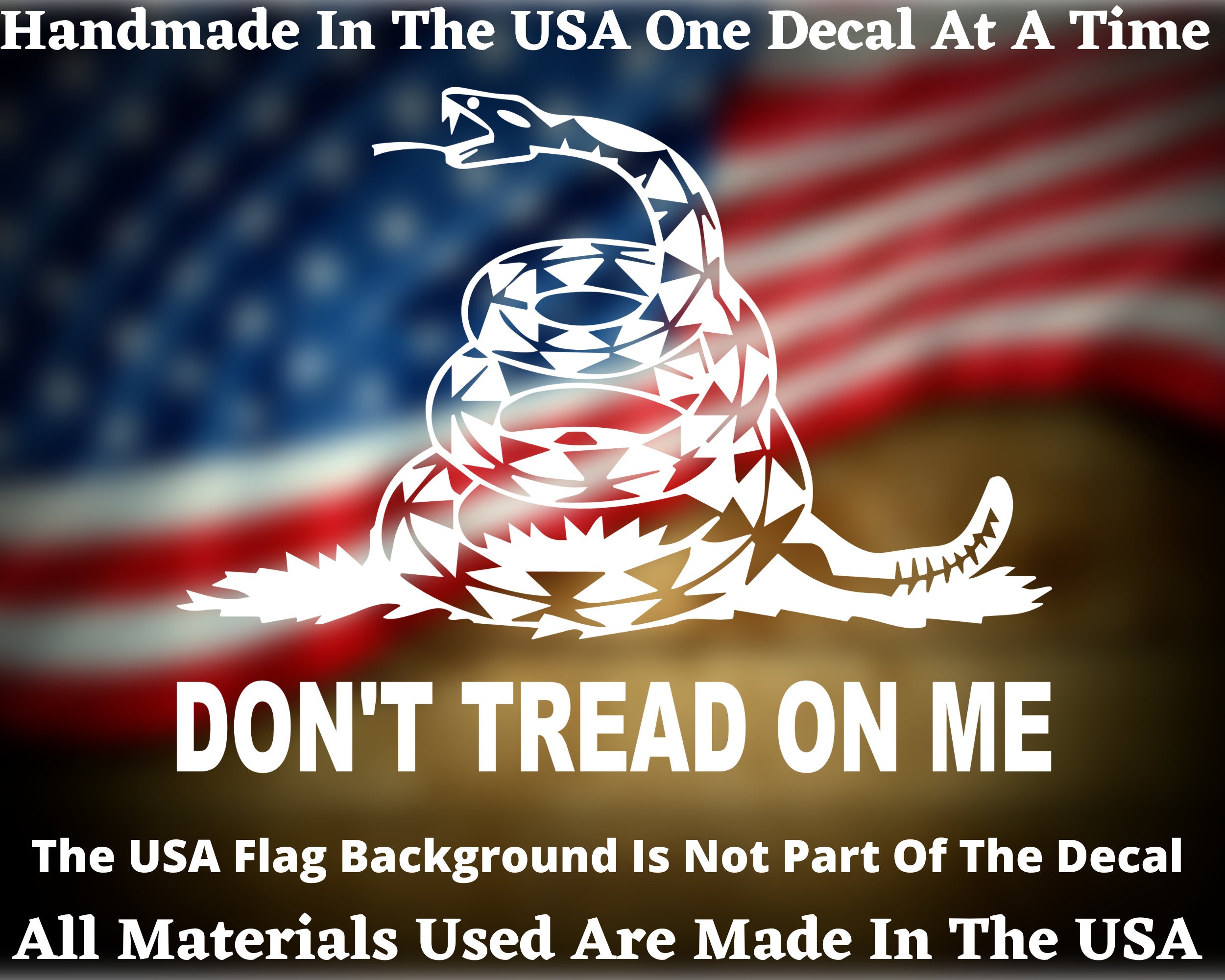 Don't Tread on Me Decal Gadsden Snake #2 2nd Amendment Patriotic Car ...