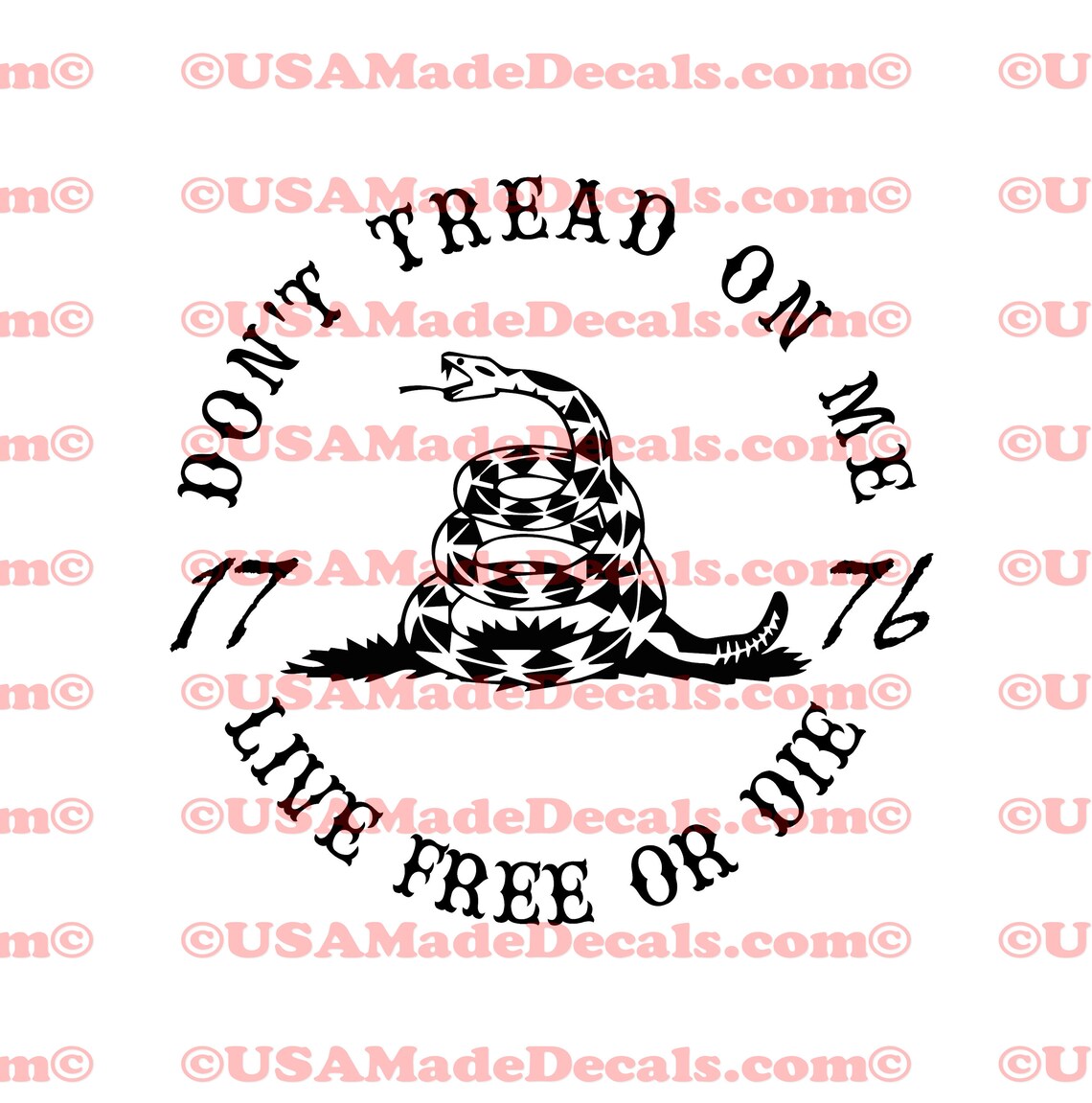 Don't Tread on Me Live Free or Die 1776 Gadsden Snake Flag - Etsy
